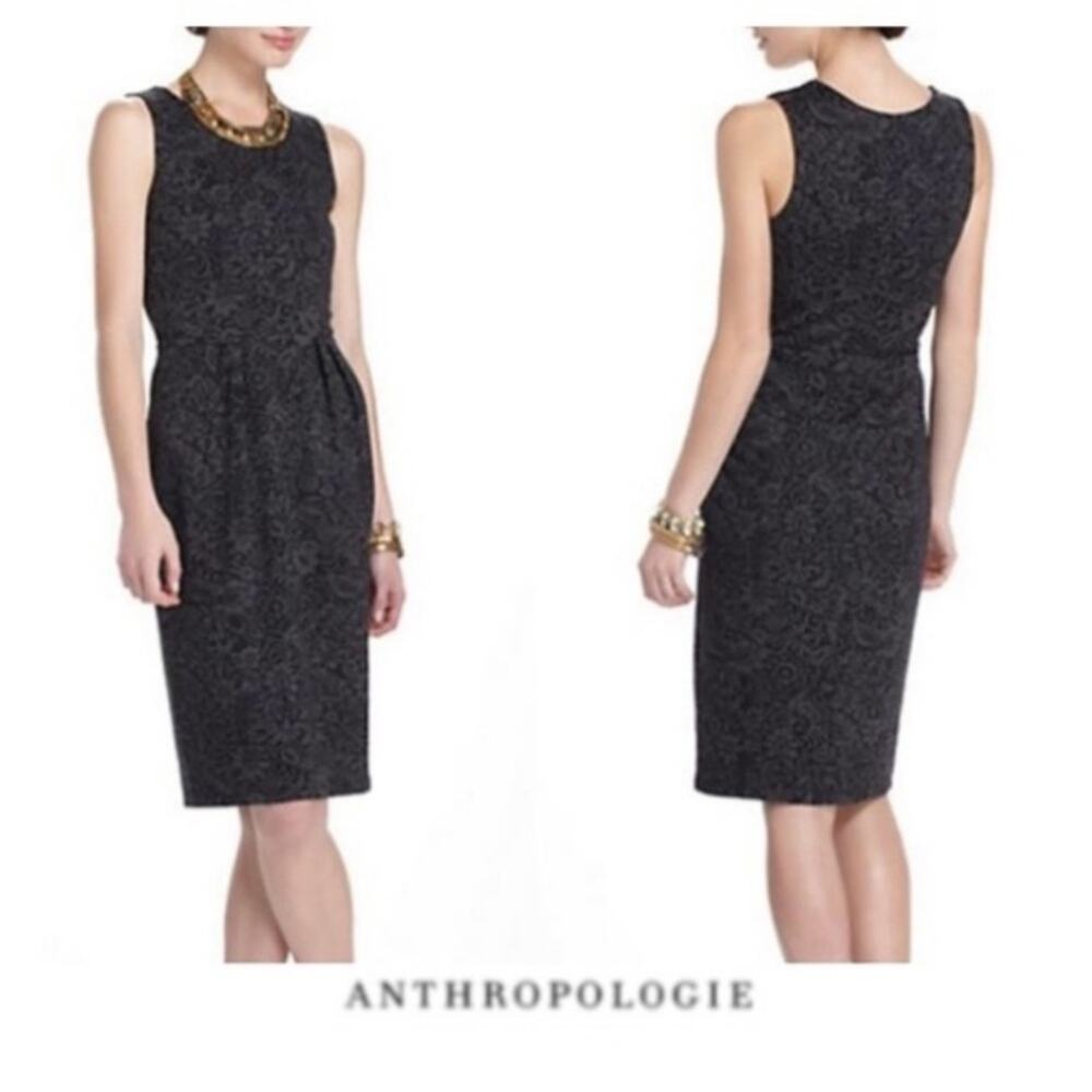 Anthropologie Bordeaux Sleeveless Floral Dress